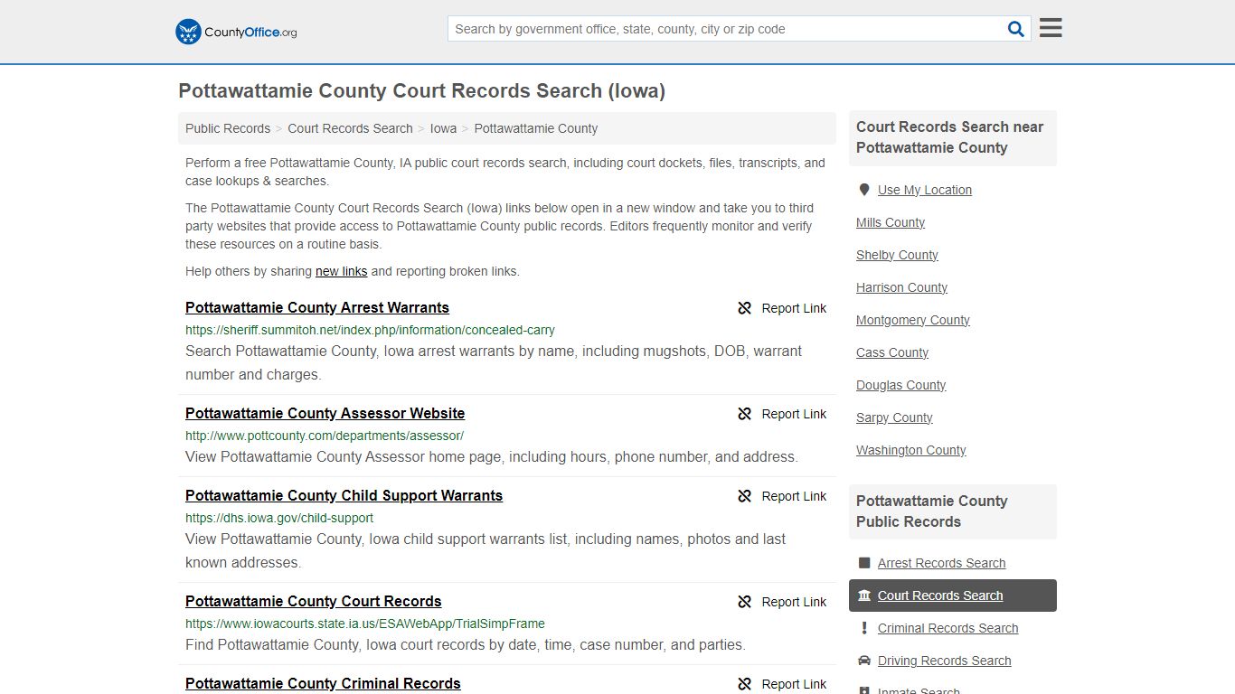 Pottawattamie County Court Records Search (Iowa) - County Office