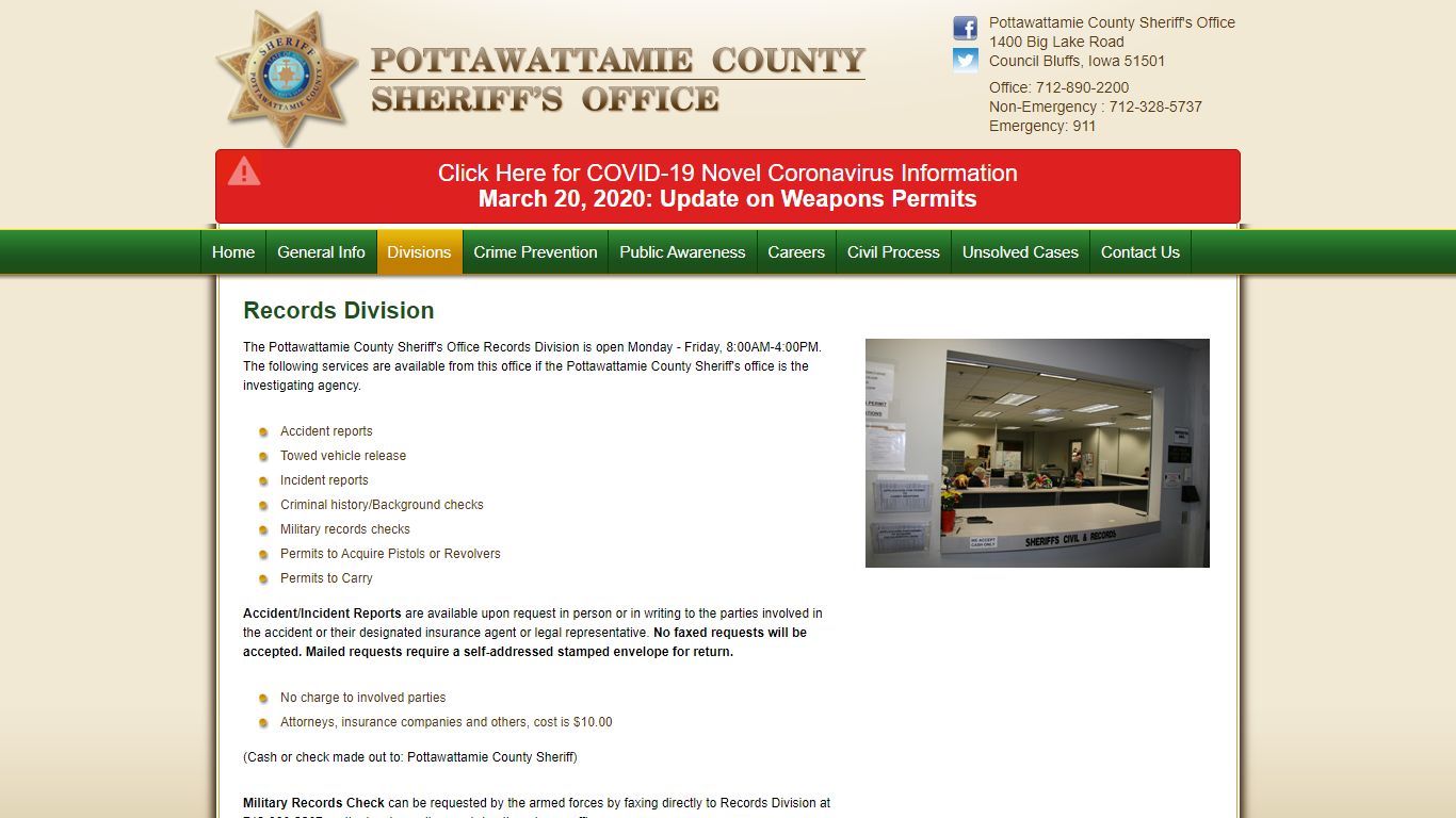 Records Division - Pottawattamie County Sheriff's Office